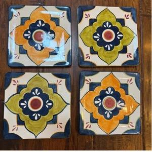 Rick Bayless The Mexican Kitchen 6” Plates Set of 4 Talavera Style Tapas - Picture 1 of 7