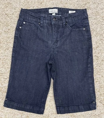 Code Bleu Bermuda Jean Shorts Size 8 Gwen Straight Stretch Mid Rise (Waist 28") - Image 1 of 4