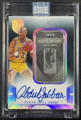 КАРИМ АБДУЛ-ДЖАББАР 2024-25 PANINI EMINENCE ЛОГОМАН СЕРЕБРЯНЫЙ СЛИТОК С АВТОГРАФОМ 2/3 HOF - Изображение 1 из 2