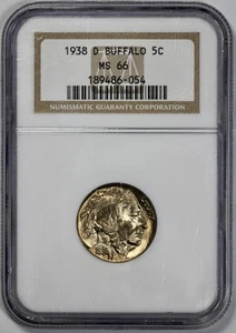 1938-D Buffalo 5c Nickel NGC MS 66 - Picture 1 of 4