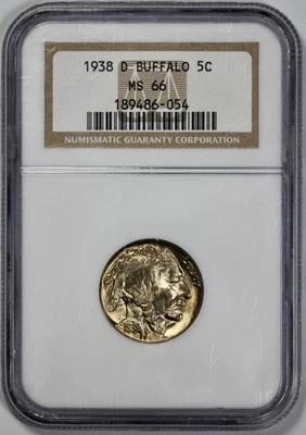 1938-D Buffalo 5c Nickel NGC MS 66 - Image 1 of 4