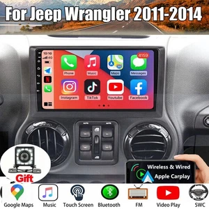 Autoradio 10.1" Android 13 GPS Carplay DSP per Jeep Wrangler JK 2011-2014 - Foto 1 di 13