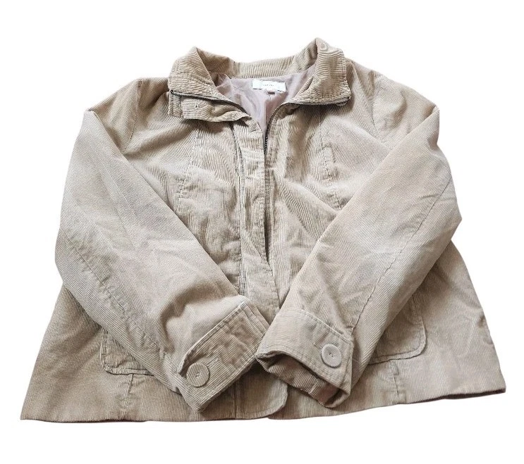 Chaqueta De Colección Merona Mujer XXL Beige Pana Cremallera Frontal Utilidad Y2k Retro Clásica Foto 1 de 4