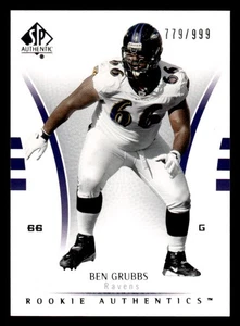 2007 SP Auténtico #168 Ben Grubbs Novato SP #d/999! CUERVOS - Imagen 1 de 2