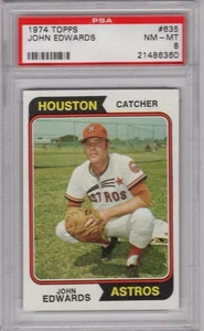 1974 Topps #635 Astros John Edwards PSA 8 - Picture 1 of 2