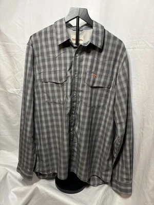 Camisa Simms a Cuadros Manga Larga Camisa de Peces Botón/A Presión Para Hombre Talla Grande Foto 1 de 4