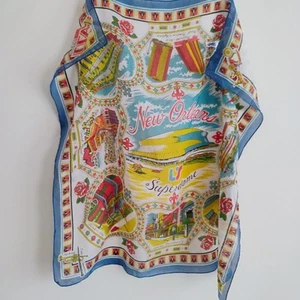 Vintage New Orleans Louisiana French Quarter Retro Souvenir Tourist Halstuch - Bild 1 von 13