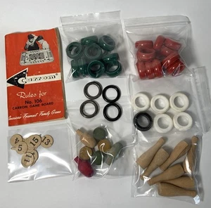 Carrom #106 Game Board Pieces Assorted 63 Pieces Plus Original Rule Book - Picture 1 of 5