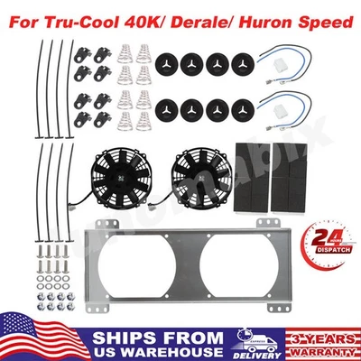 13-Row Transmission Cooler Dual Fan & Shroud Kit For Tru-Cool 40K Derale Huron Foto 1 de 4