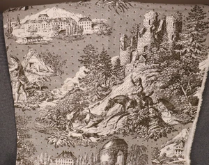 72"L x 44"W Unbranded Toile French Country Scenes Pastoral Horse Castle Chateau - Picture 1 of 9