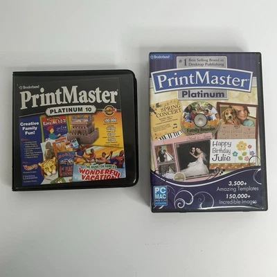 Software de impresión (9) CDs: PrintMaster Platinum 10 y CD extra - Windows 95/98/2000 Foto 1 de 3