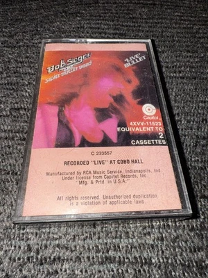 Bob Seger & The Silver Bullet Band Live Bullet CASSETTE Tape 1976 Capitol Foto 1 de 4