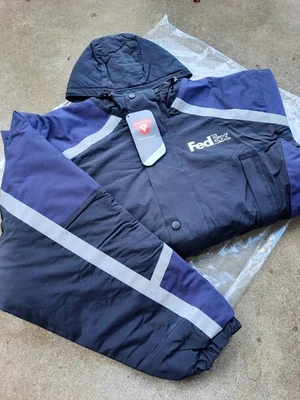 FedEx Stan Herman L Parka PrimaLoft Insulated Full-Zip Hooded Coat NEW  - Image 1 of 4