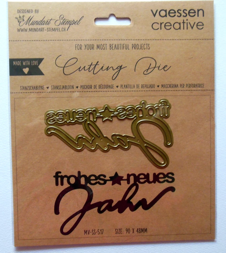 Vaessen Creative Stanzschablone MV-SS-517 - Frohes neues Jahr Silvester Stern