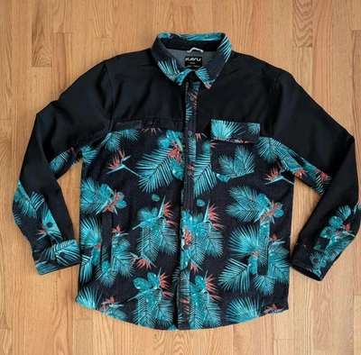 Vintage Kavu Floral Multicolor Fleece Jacket Banks Men’s Medium Snap Paradise  - Image 1 of 4