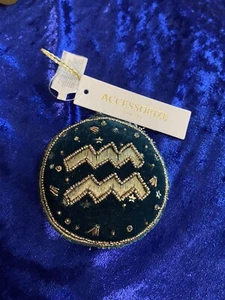 NEW ACCESSORIZE VELVET SEQUIN & BEADED Aquarius TREE DECORATION BNWT - Picture 1 of 2