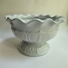 Antique Ironstone Footed Tureen No Lid French Cottage White Farmhouse Pedestal