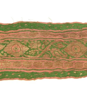 2m (6 foot) LONG Old Antique India SARI Saree TRIM Embroidered Textile 652m9 - Picture 1 of 6