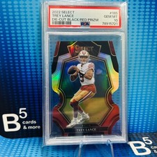 2022 Select Premier Level Black & Red Prizm Die-Cut Trey Lance #185 PSA 10