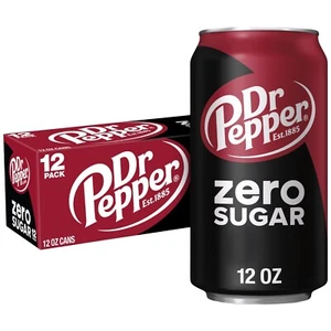 Dr. Pepper Zero Sugar Soda Pop Softdrinks 12 flüssige Unzen 12er-Pack Dosen limitierte Auflage - Bild 1 von 5