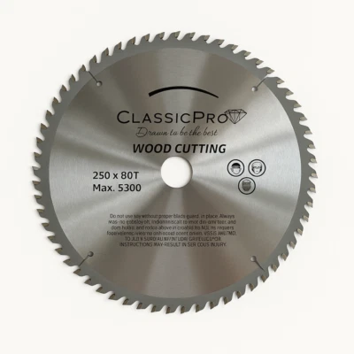 CLASSICPRO TOOLS UK 250mm x 30mm Bore + Reducer 80T TCT Circular Saw Blade Plunge Cuts