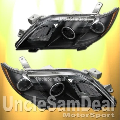 PARA 07-09 TOYOTA CAMRY X-BRIGHT LED HALO AROS FARÓIS PROJETORES TRANSPARENTES PRETO - Imagem 1 de 2