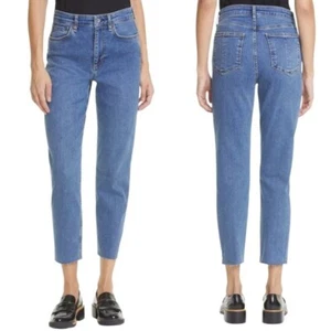 Rag & Bone Nina High Rise Ankle Cigarette Jean Raw Hem Cropped Slim Leg 23 NWT - Picture 1 of 16