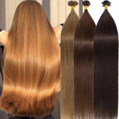 100G Fusion Pre Bonded Keratin Nail U Tip Remy Human Hair Extensions REAL/THICK - Image 1 of 4
