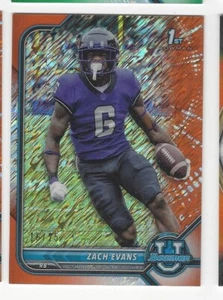 2021-22 Bowman U University ZACH EVANS ORANGE SHIMMER /25 #d 16/25 card #64! TCU - Picture 1 of 2