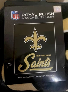NFL New Orleans Saints Royal Plush Raschel Super Soft Throw Blanket 50X60 - Picture 1 of 3
