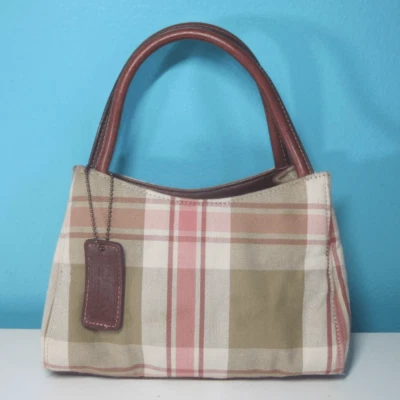 Relic Handbag Plaid Summer Canvas Purse 8 X 5 X 4  Double Handle Cloth Interior - Image 1 of 4