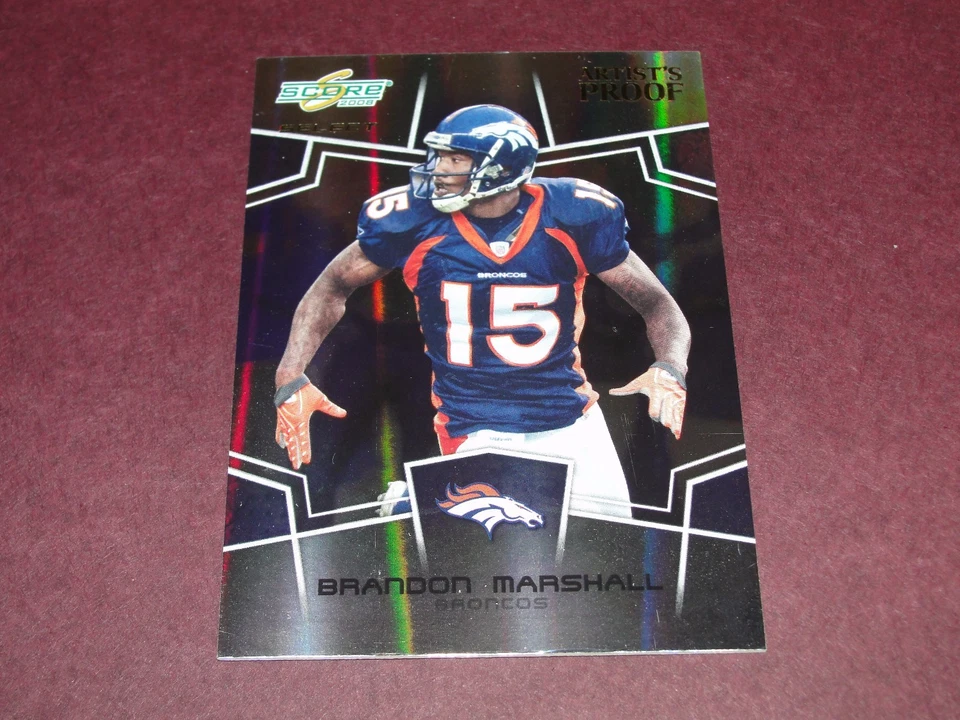 2008 Score BRANDON MARSHALL #91 Foil Artists Proof/32 Broncos-JETS UCF Kinghts - Image 1 of 1