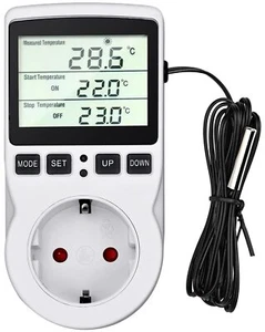 Temperaturregler 230v Digital Thermostat Steckdose Steckerthermostat mit Fühl... - Bild 1 von 7