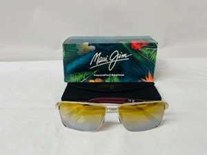 Maui Jim DGS621-16 PIHA Sunglasses in Shiny Gold Burgundy w/ Gold to Silver Lens - Picture 1 of 6