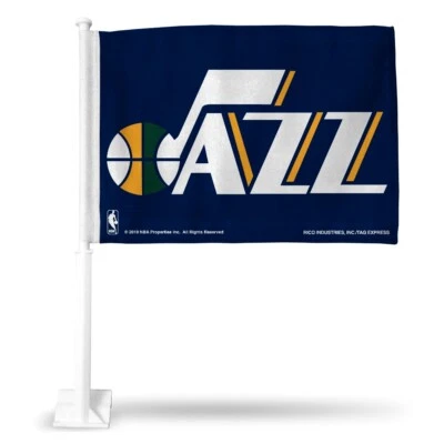 Utah Jazz Basketball NBA Licensed 11X14 Window Mount 2-Sided Car Flag - Image 1 of 4