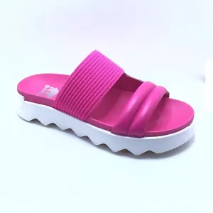 SOREL WOMEN'S VIIBE PLATFORM SLIDE SANDAL- FUCHSIA FIZZ/SEA SALT - Picture 1 of 9