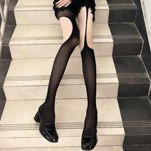 Sexy Suspender Integrated Pantyhose Hollow High Tube Pantyhose - Picture 1 of 13