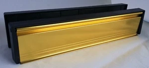 Juego de placas de buzón moderno de 12" dorado cepillos puertas UPVC UAP D15 - Imagen 1 de 12