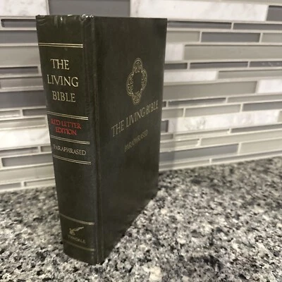 1971 ✝️ The Living Bible Paraphrased  TYNDALE Hardcover Book Dark Green💫 VG + - Imagem 1 de 4