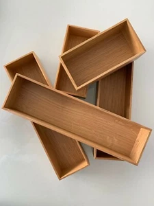 Holzschale Schubladen Einsatz Besteck Aufbewahrungsbox Schreibtisch Organizer  - Bild 1 von 9