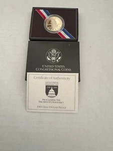 1989 U.S. Congressional Coin Half Dollar W/COA DP-451 - Picture 1 of 8
