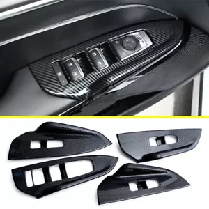 For KIA K5 2020-2024 4PCS Carbon Fiber Car Window Lift Switch Panel Cover Trim - Foto 1 di 8