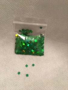 Solvent Resistant-holo-LEAF Leaves (SPRING GREEN) 4MM Size Glitter US-1TBsp - Picture 1 of 5
