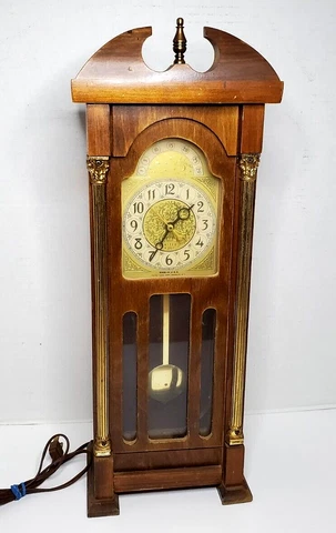United Metal Goods Electric Clock Model 444 Pendulum Grandfather Style Art Deco Cover