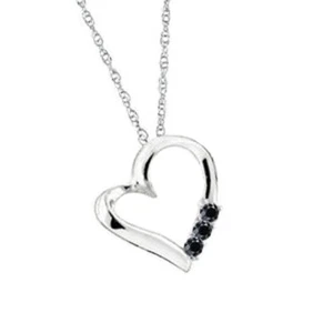 0.15 Carat (ctw) 10k White Gold Round Diamond Ladies Heart Pendant - Picture 1 of 6