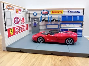 1/43 Scale 1/2/4 PCS Aurora Garage Diorama Scene Models with Ferrari - Picture 1 of 15