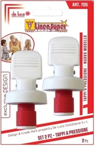 SET 2 PEZZI COPPIA DI TAPPI A ESPANSIONE CON LEVA X BOTTIGLIE IN VETRO MAX 1.5 L - Foto 1 di 1