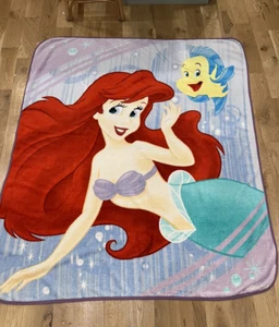 DISNEY THE LITTLE MERMAID ARIEL FLEECE THROW BLANKET 49” X 58.5'' - Picture 1 of 6