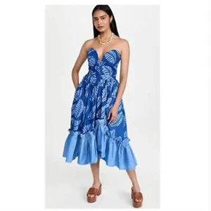 Anthropologie SIKA Beeko Strapless Maxi Dress Bohemian African Print Size 14 - Picture 1 of 3