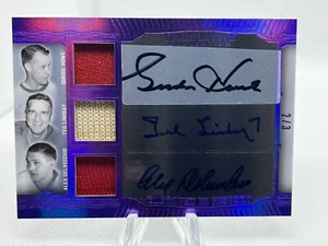 GORDIE HOWE/LINDSAY/DELVECCHIO PATCH AUTO #/3 RED WINGS 🔥🔥 - Picture 1 of 2